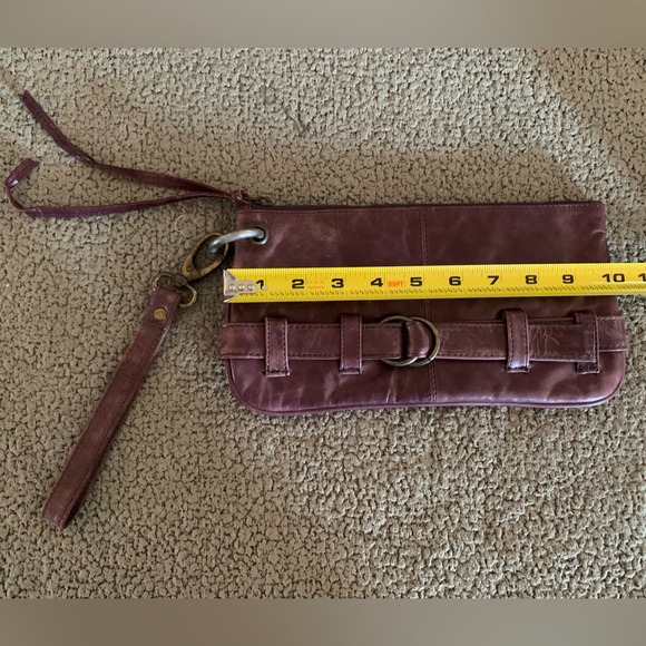 LATICO Purple Genuine Leather Clutch BAG Large Wristlet removable strap handle - Picture 11 of 13